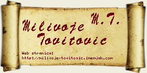 Milivoje Tovitović vizit kartica